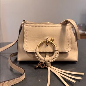 See By Chloe Cream Crossbody Bag with Gold Accents